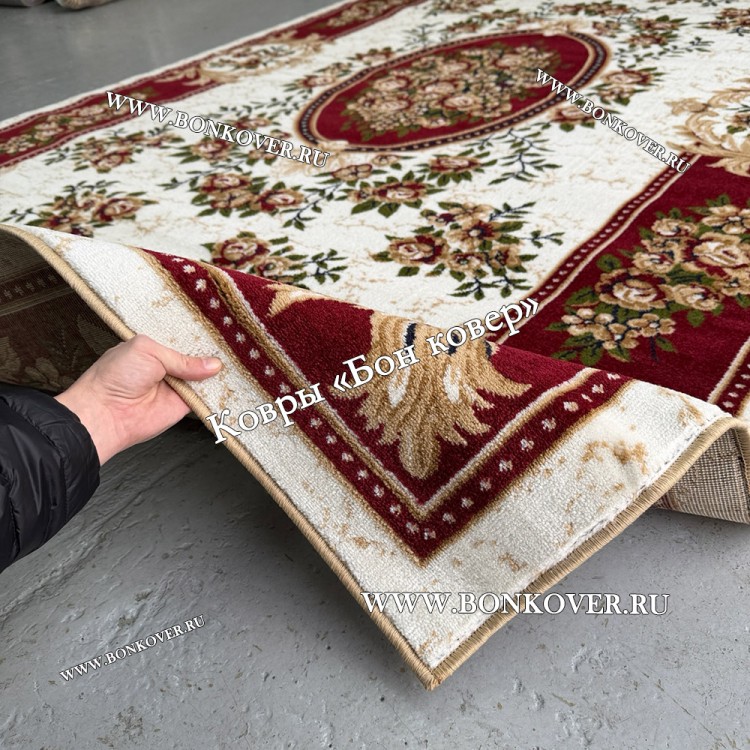 РОССИЙСКИЙ ЖАККАРДОВЫЙ КОВЕР КРАСНЫЙ МЕДАЛЬОН